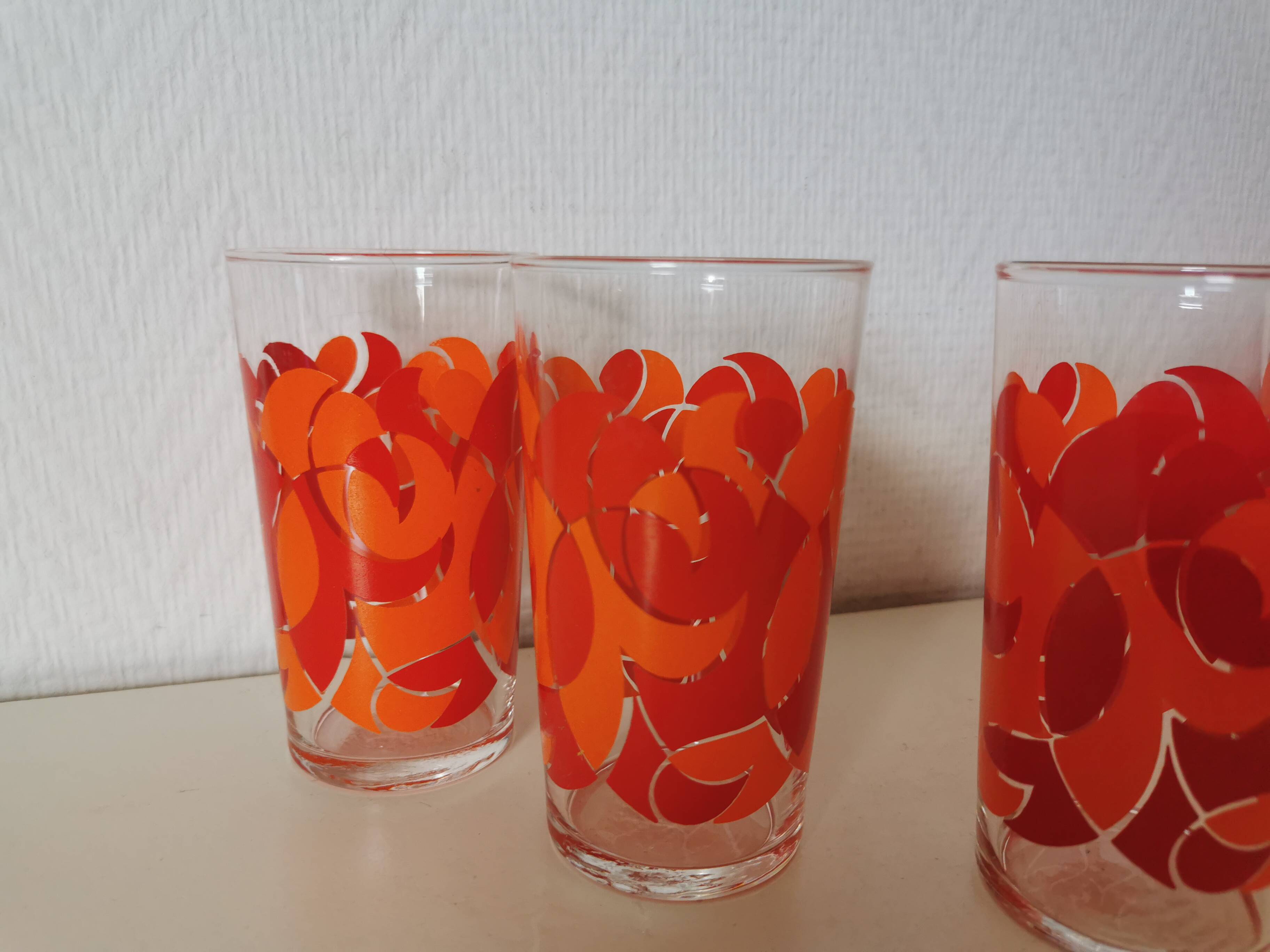 70s orange flower glasses