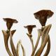 Vintage brutalist floral metal candlestick