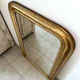 Louis-Philippe antique mirror with silver leaf, 19th century.