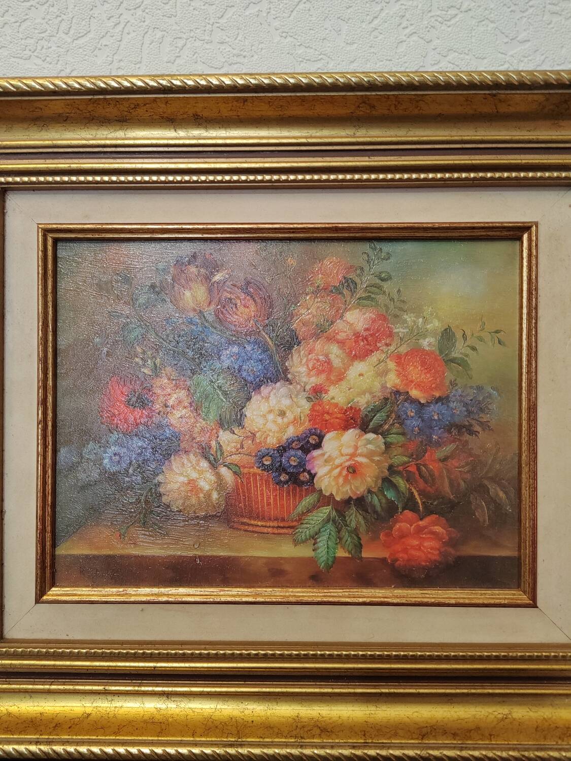 Framed table oil painting - Floral Bouquet