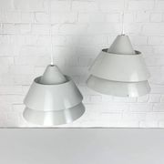 Pair of Zone Pendant Lights in gray, Jo Hammerborg for Fog & Mørup, 1960s
