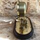 Old clock pendulum 400 days schatz gold metal + bell vintage glass