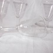 Set of 6 antique decorated wine glasses.