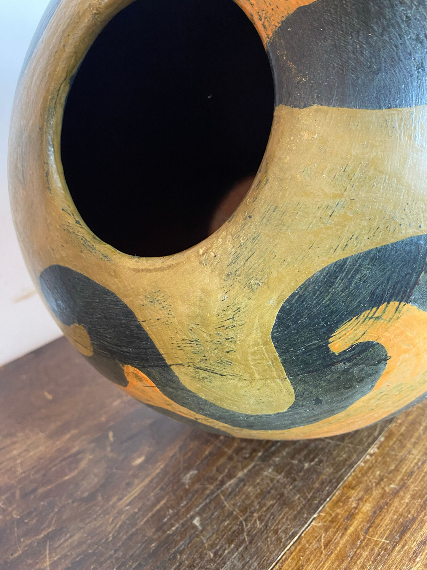 Large round terracotta vase