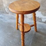 Brutalist wooden tripod stool