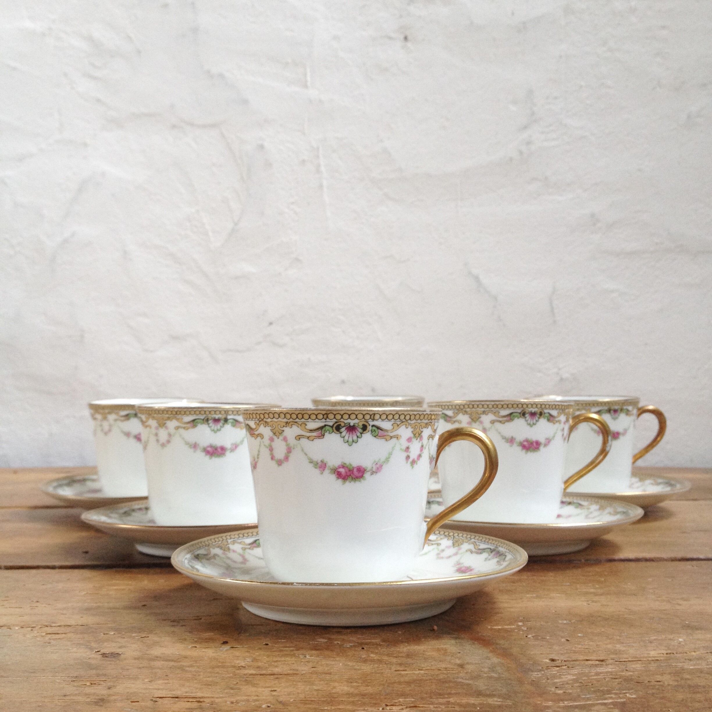 Limoges porcelain coffee cups x6