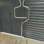 Chrome tubular valet stand in a human silhouette shape, 1980s