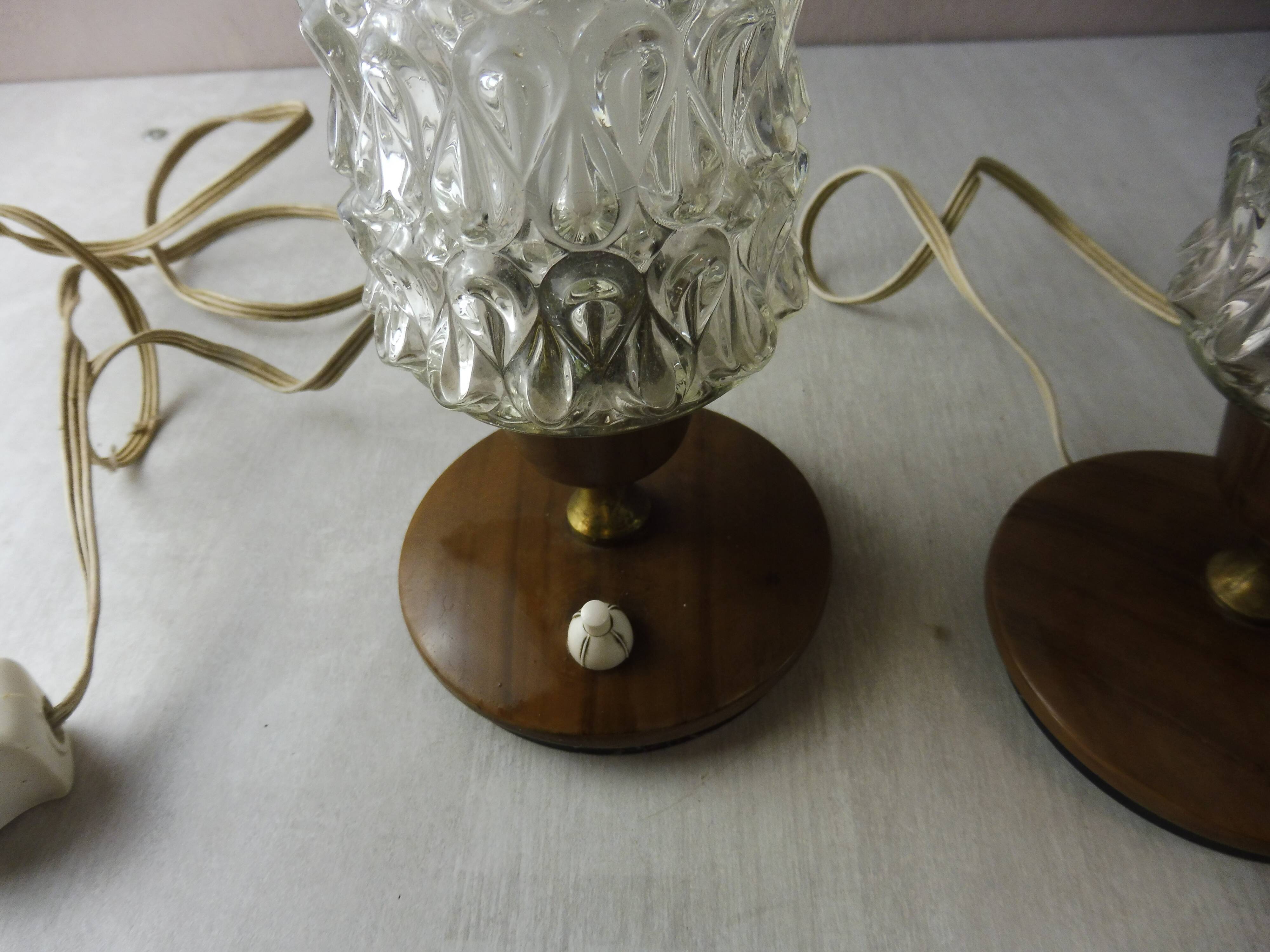 Pairs of old bedside lamps, art deco, vintage