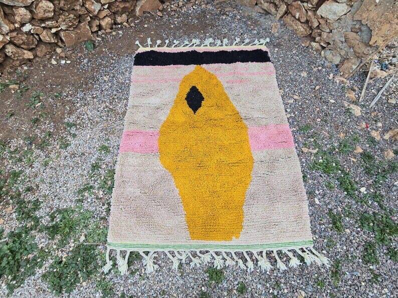 Berber wool rug, size 100 x 200 cm