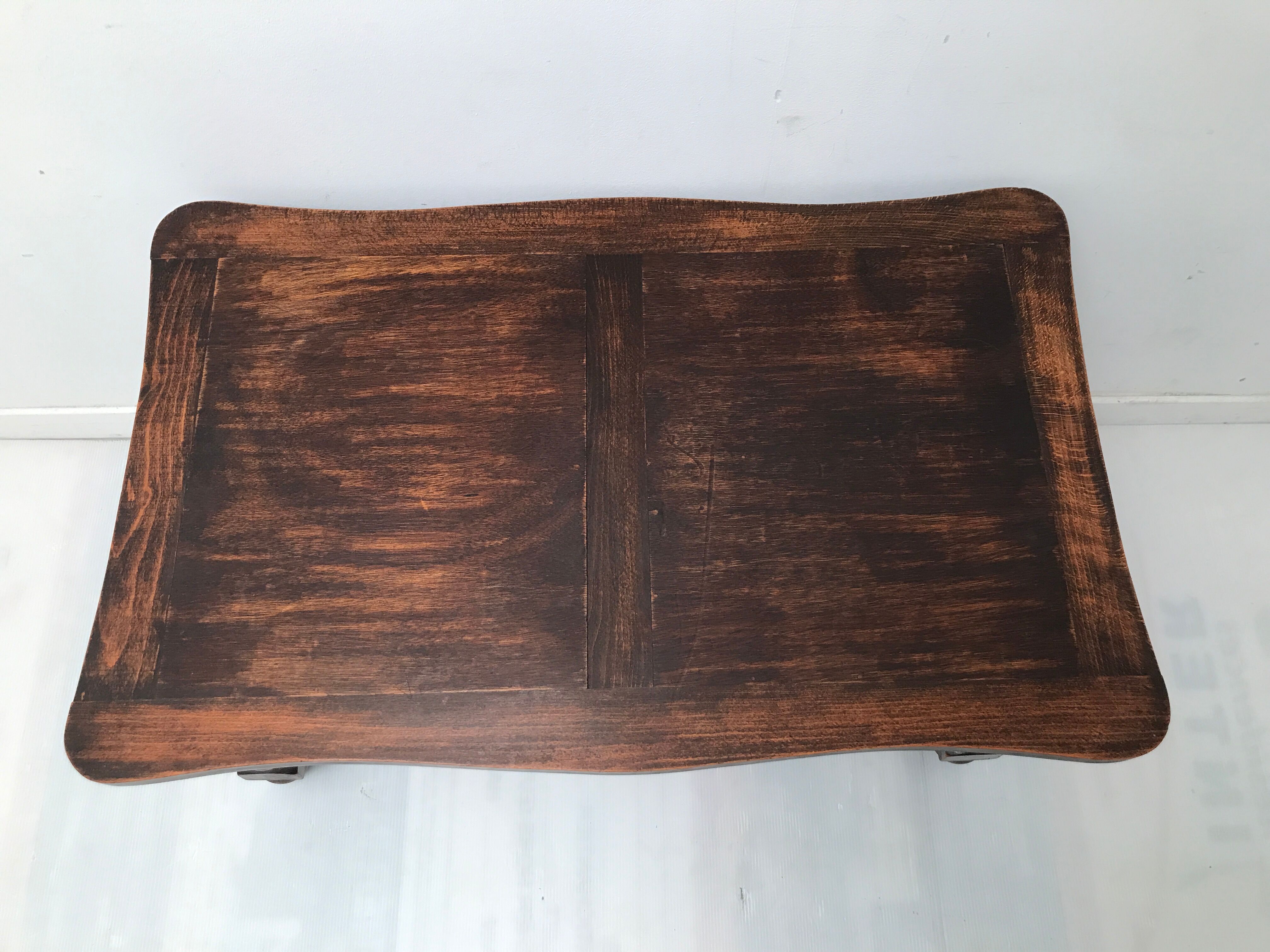 Wooden coffee table legs turned vintage