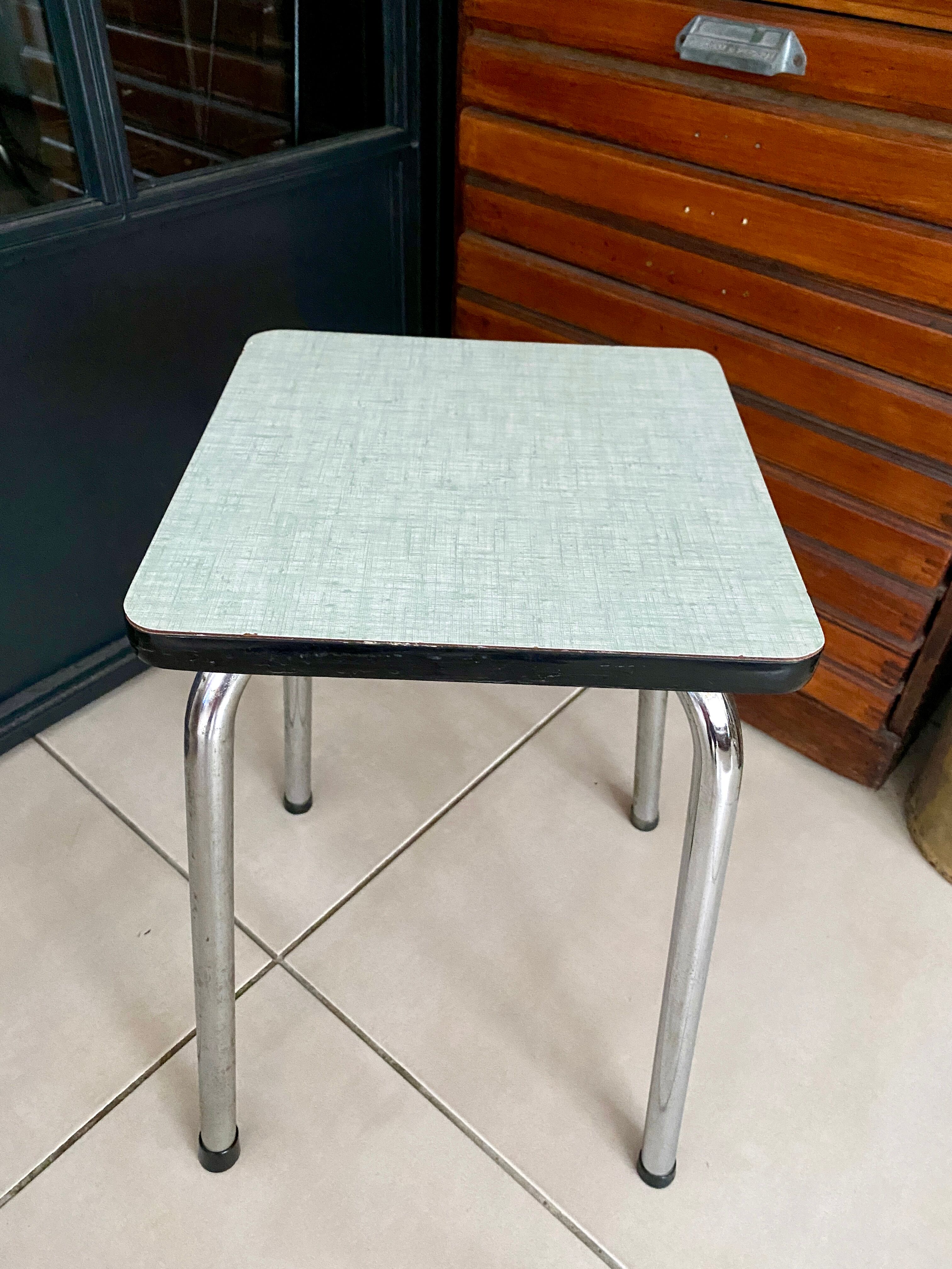 Green formica stool