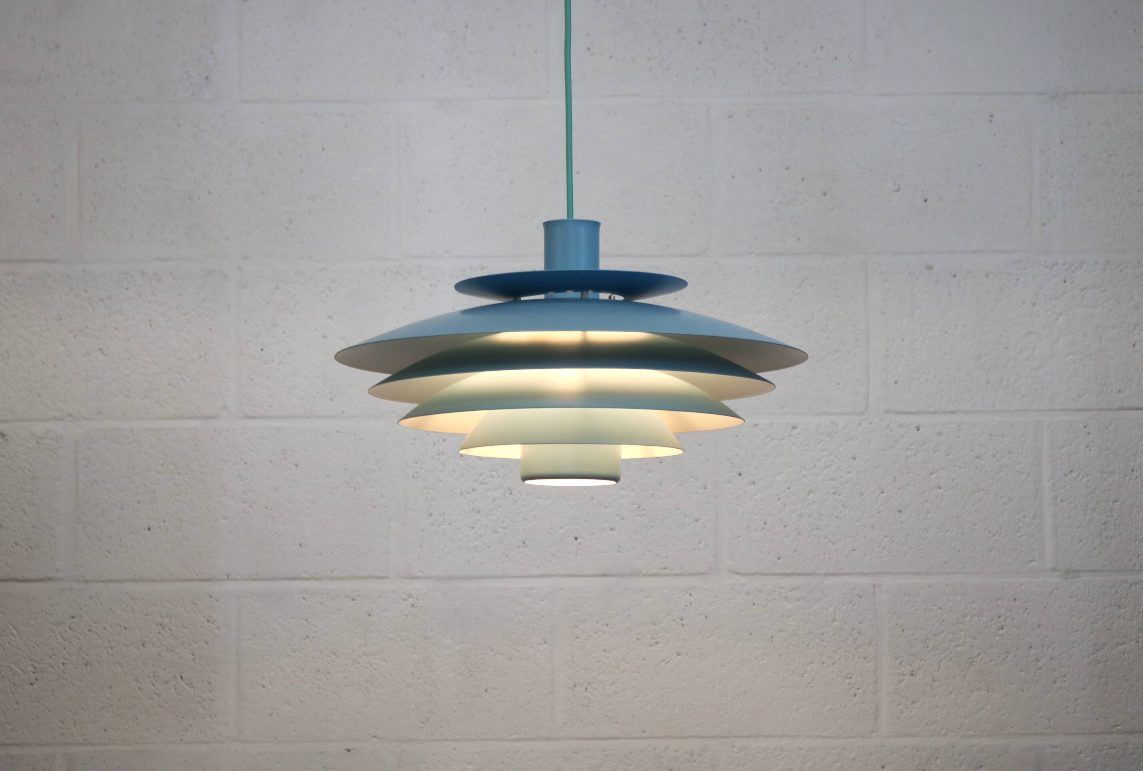 Unique blue colored Nordic Pendant Lamp by Form Light model 52610, Denmark