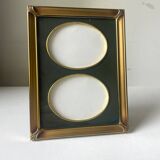 Cadre photo art deco en métal à double ouverture 17 cm x 13 cm