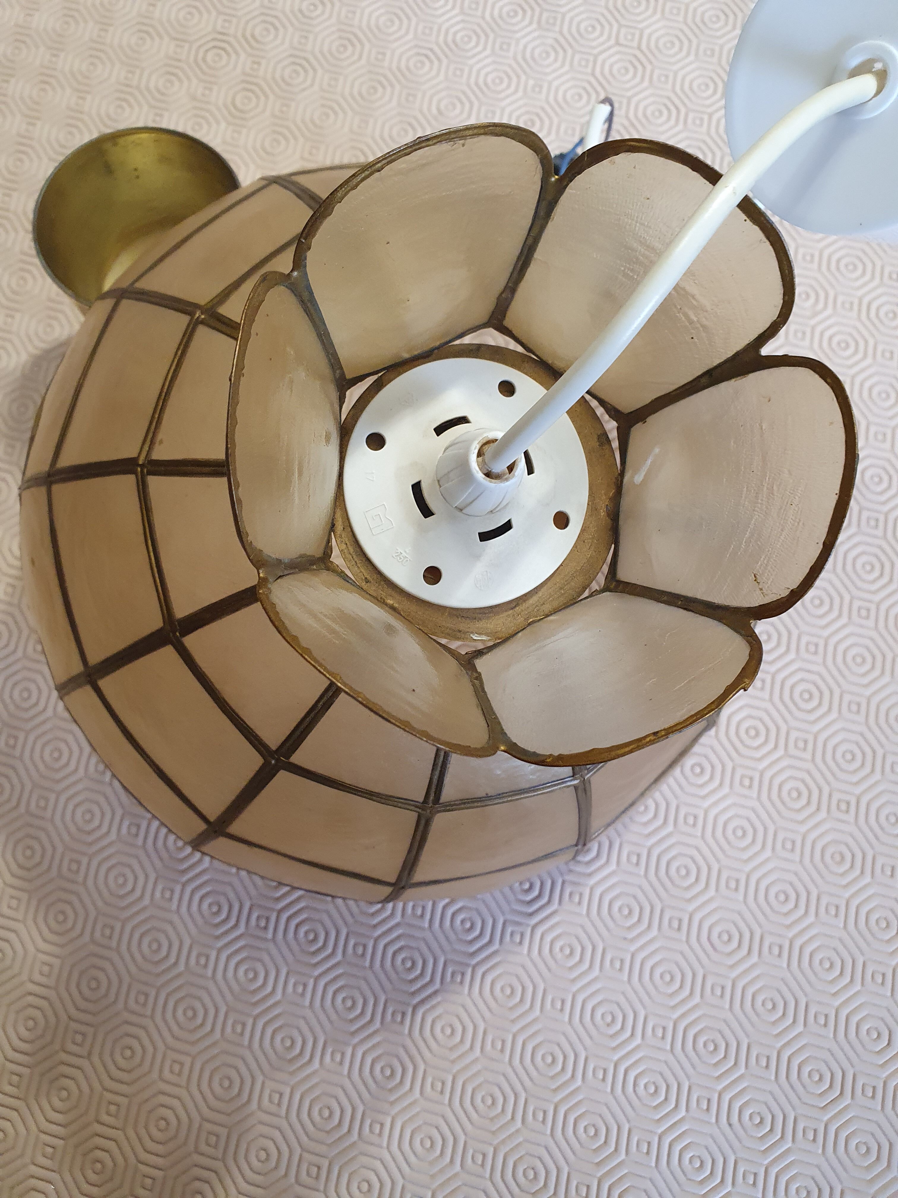 Mother-of-pearl and brass hanging