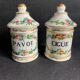 Pharmacy pots in hand-painted porcelain 1900
