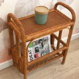 Vintage rattan serving trolley