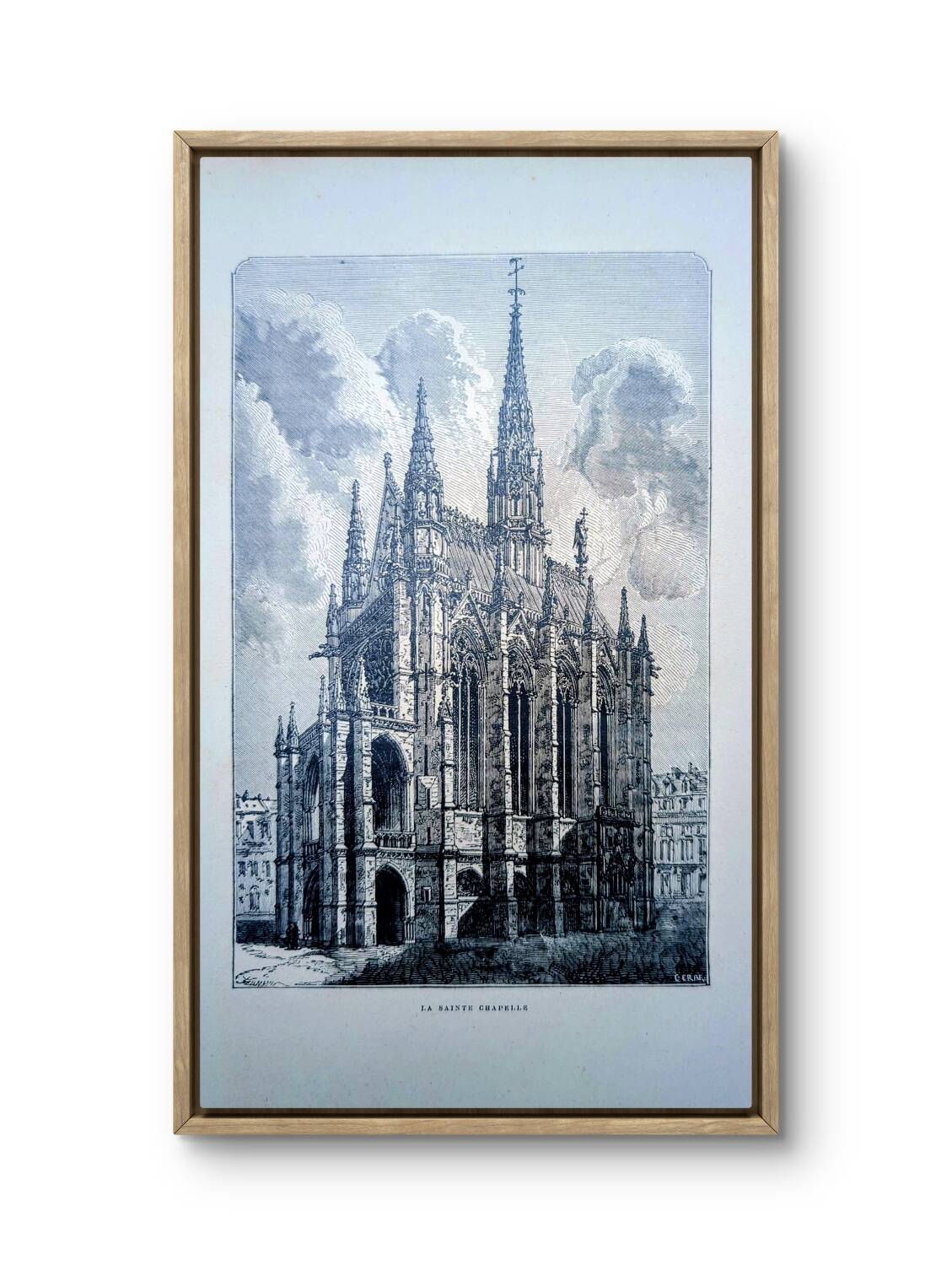 The Sainte-Chapelle, Paris, vintage engraving 1906. Authentic.
