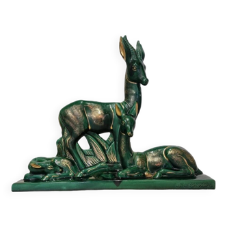 French Ceramic Art Deco Sculpture Of Ch. Lemanceau, 1930s