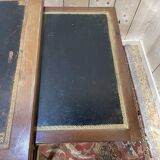 Bureau plat de style Louis XVI cuir noir