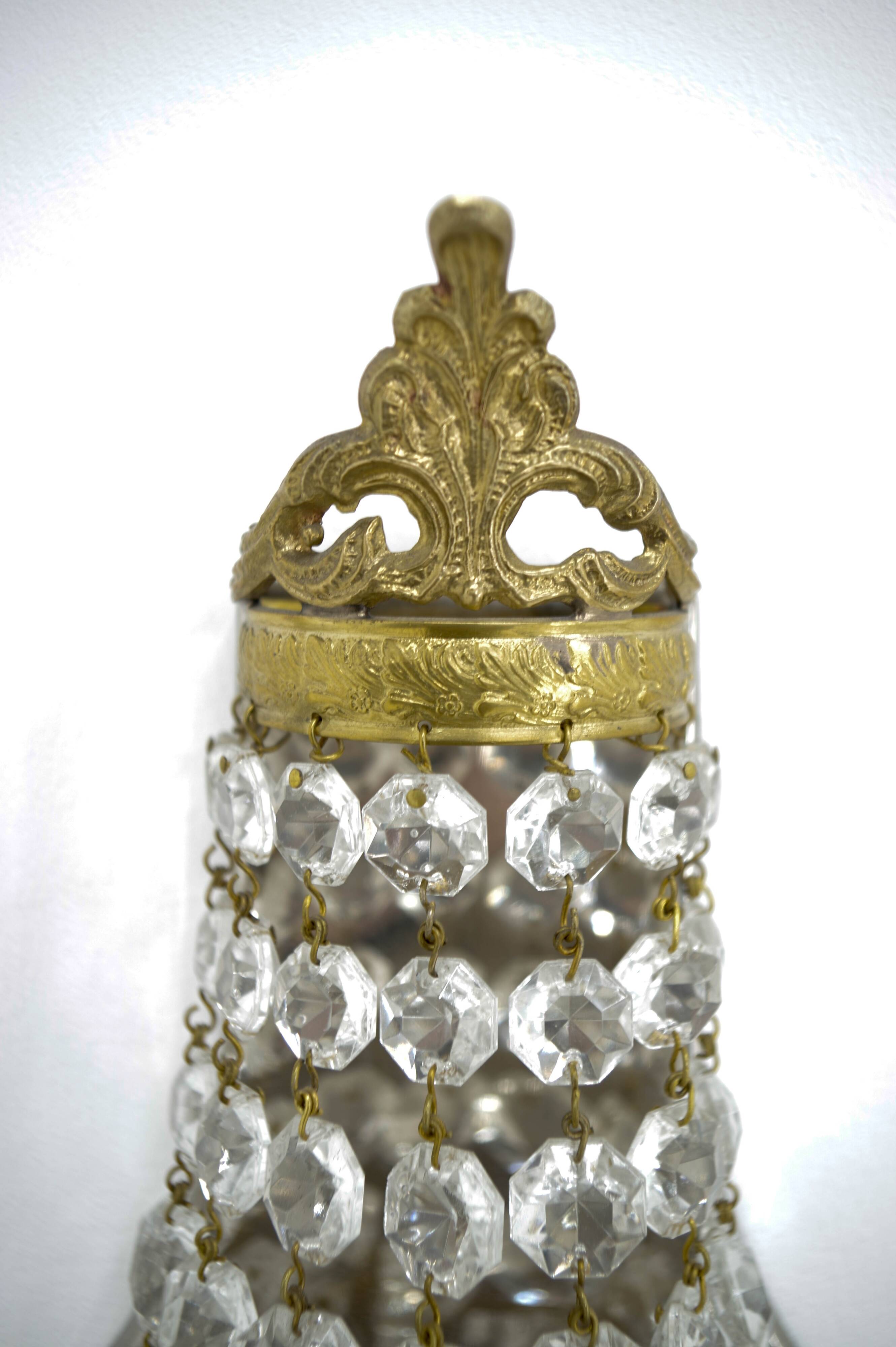 Set of Two Art Nouveau Wall Lamps, 1920, Restored