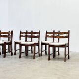 Set of six Razorback dining chairs