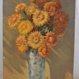 Claude PALLOT (1901-1987) "Still life with bouquet of yellow flowers" oil on panel signed