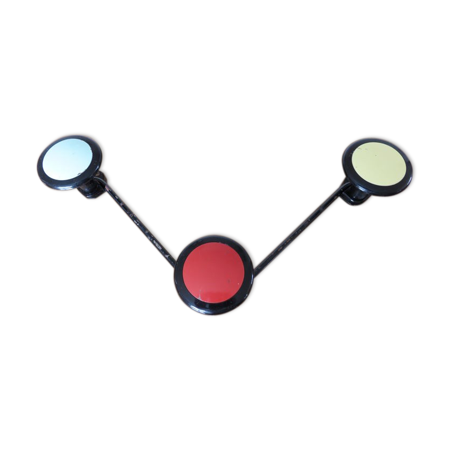 Coat rack in bakelite 3 patères color 60s