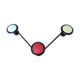 Porte manteau en bakélite 3 patères couleur années 50 60