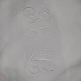 Duo of old pillowcases, AL monogram with buttons