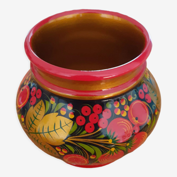 Decorative wooden pot
