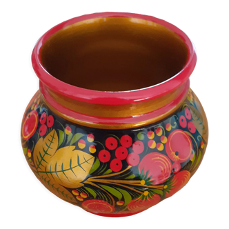 Decorative wooden pot