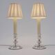 Mappin & Webb vintage pair candlestick table lamps, silver plate, signed, 1980`s ca, English