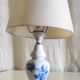 Table lamp in porcelain with painted floral decoration - mid 20th century