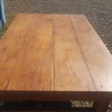Old industrial workshop coffee table in solid teak