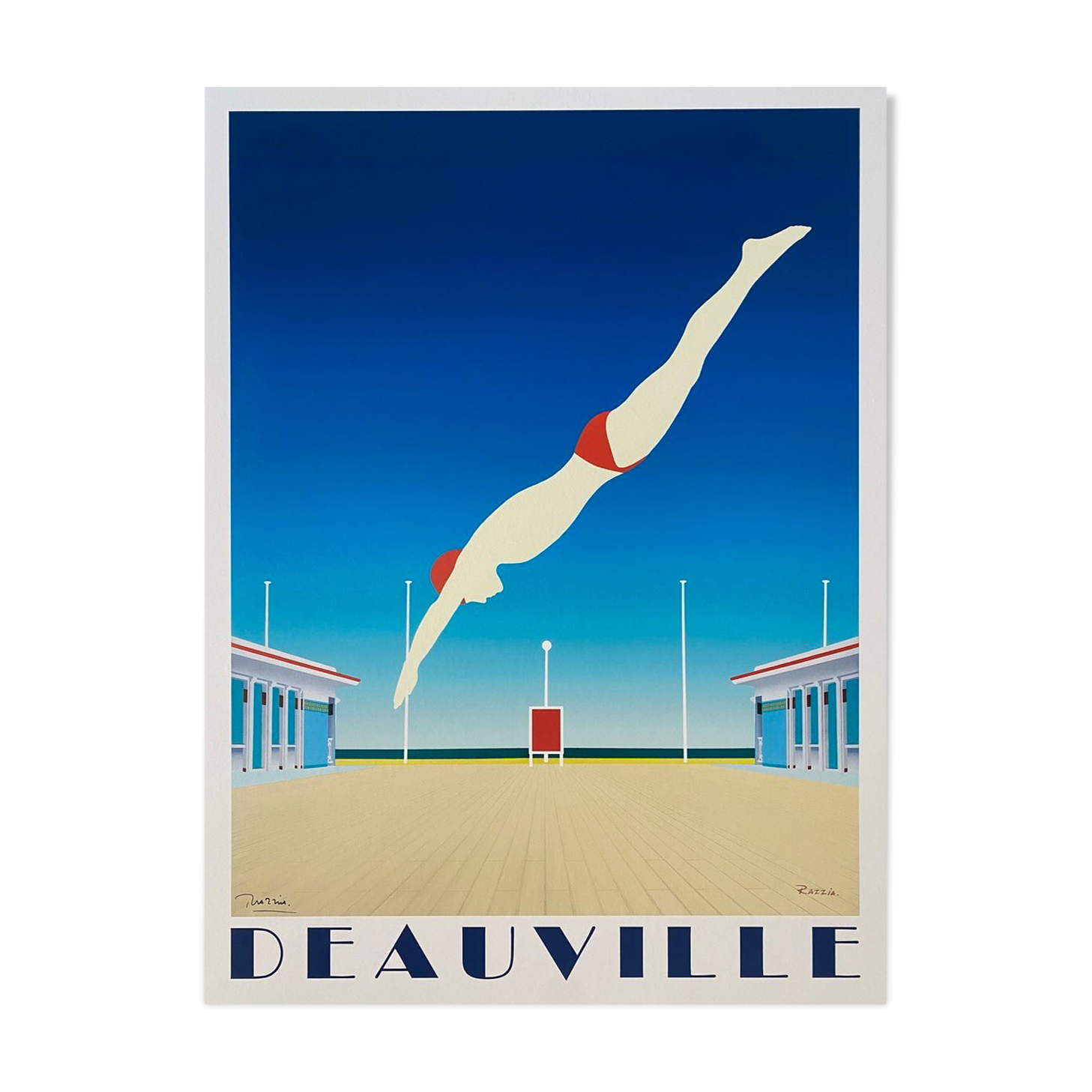 Original poster Deauville - Razzia - Signed by the artist - coated on fabric