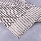 2x10 Brown White Wool Moroccan Runner Rug, 66x302Cm