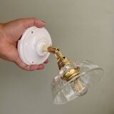 Vintage chiseled glass lampshade wall light - tableware collection -