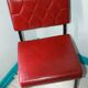 Série de 4 chaises rouges en skaï années 50