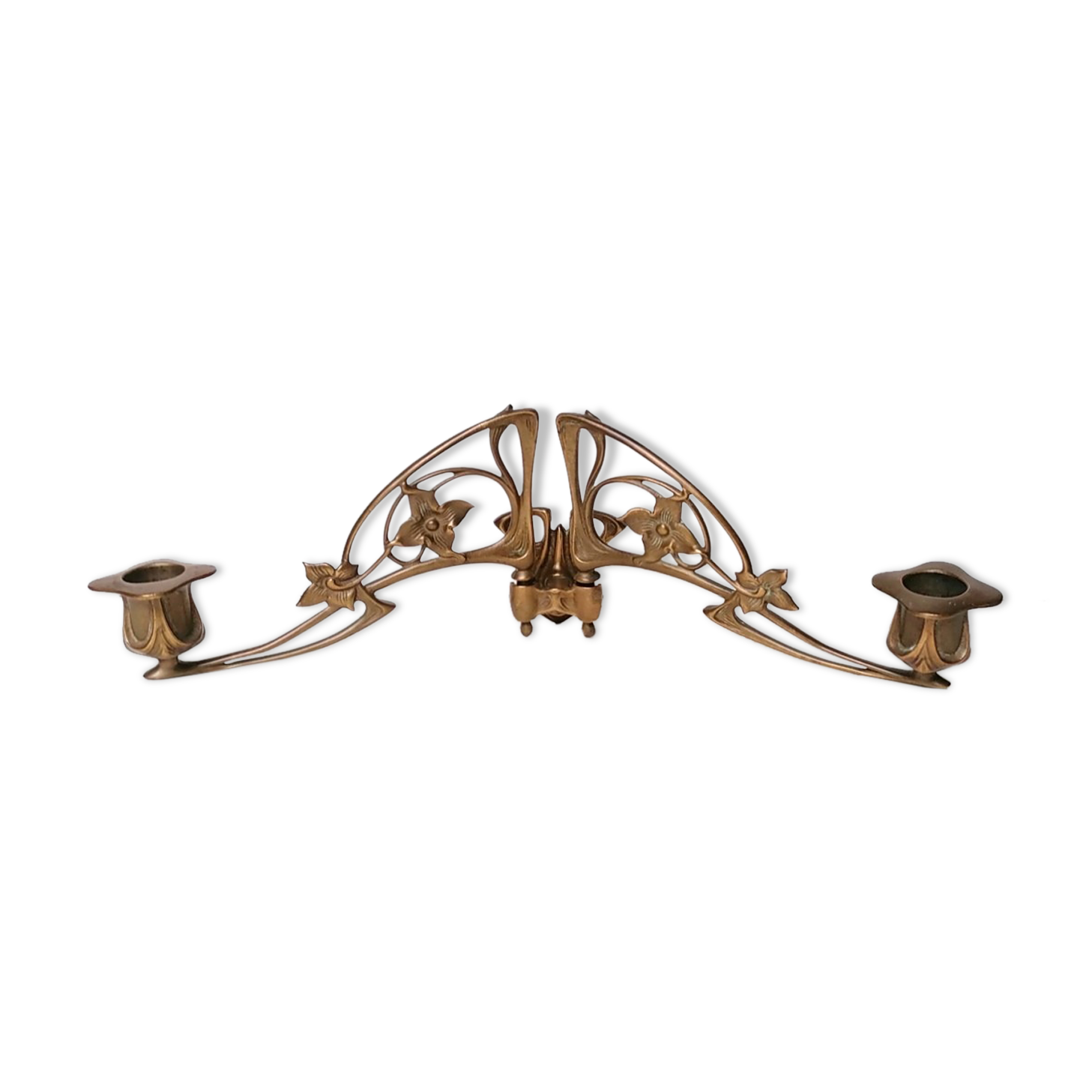 Pleyel art nouveau bronze candle holder