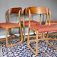 4 vintage chairs in teak, Scandinavian style, by the publisher Baumann, model Bémol / "Traineau"