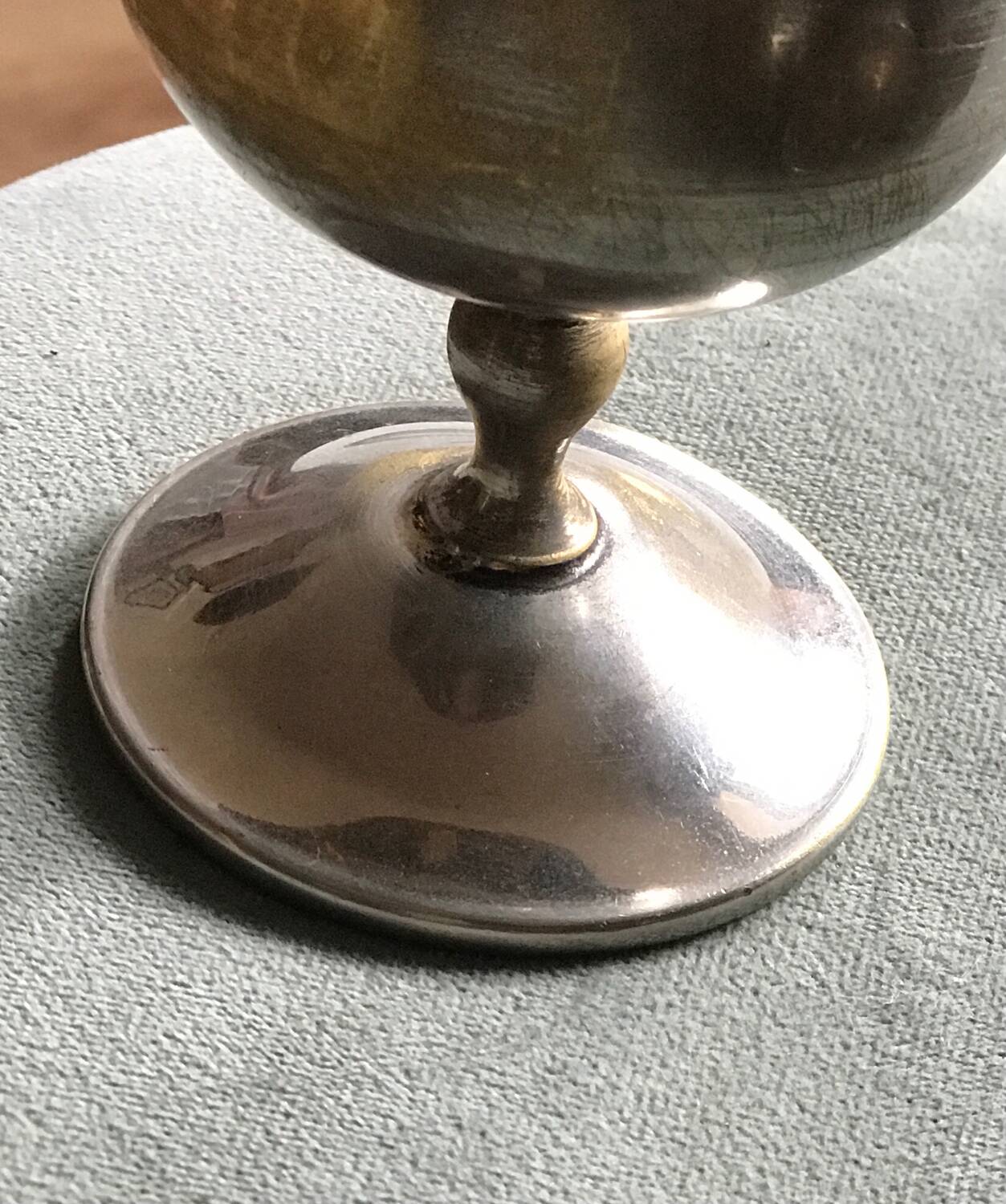 Metal stemmed glass
