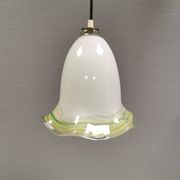 Pendant lamp in multicolored glass. Probably Danish or Swedish from 1970s