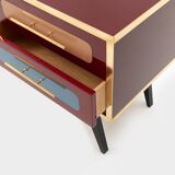 Mid-Century Italian Wood, Brass & Glass Sideboard, 1960s.