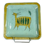 Small handmade glazed clay dish