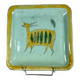 Small handmade glazed clay dish