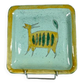 Small handmade glazed clay dish
