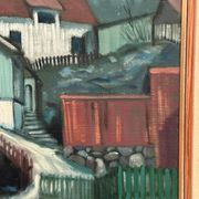 Original Swedish Oil on Canvas – “Stryket, Nordingrå” – Signed – Dated 1959 – Vintage & Framed – 52 × 44 cm (20.5" × 17.3")