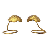 Paire de feuilles de lampe de table, années 1970