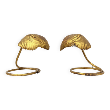 Paire de feuilles de lampe de table, années 1970