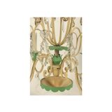 Chandelier 1950s painted metal and grapevines